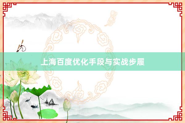 上海百度优化手段与实战步履