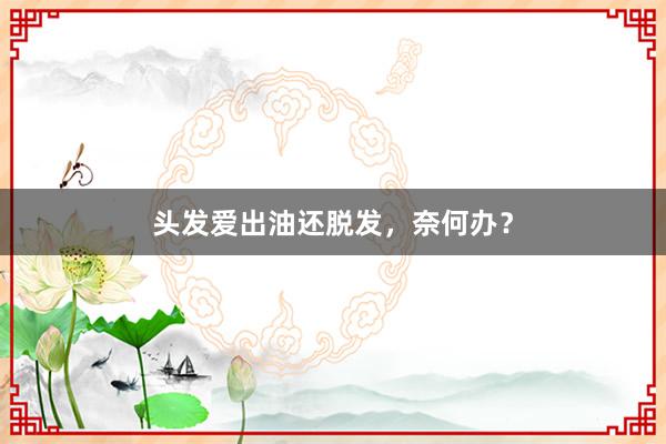 头发爱出油还脱发，奈何办？